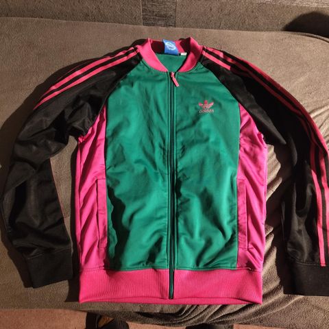 Adidas Jakke Unisex - Meget Sjelden - Medium - Svart/Rosa/Grønn - Som Ny!