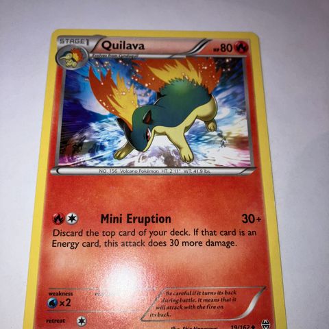 Quilava 19/162 Pokemon kort