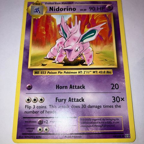 Nidorino 44/108 Pokemon kort