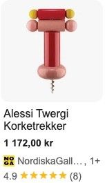 ALESSI TWERGI korketrekker vinopptrekker HELT NY