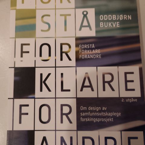 Bukve: Forstå, forklare, forandre.