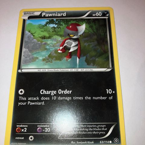 Pawniard 63/114 Pokemon kort