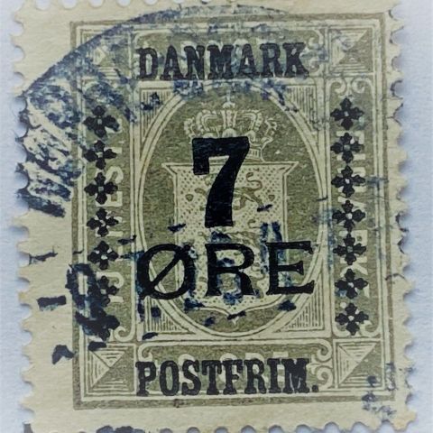 Danmark 1926 7 øre provisorier 7/3 grå AFA 161 Stemplet