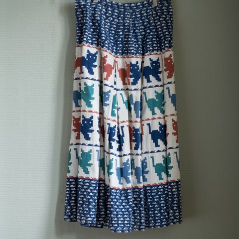 Vintage denim midi skirt