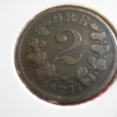 2 øre 1877 Oscar II