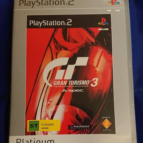 Grand turismo 3 platinum til Ps2.