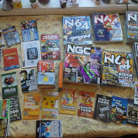 Stor samling spillblader- N64 magazine og NGC magazine- 78 blader, 40 guides ++