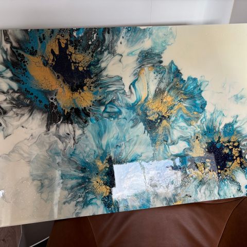 Originalt maleri av Melyna LeClerc: «Blue Hibiscus» med sertifikat