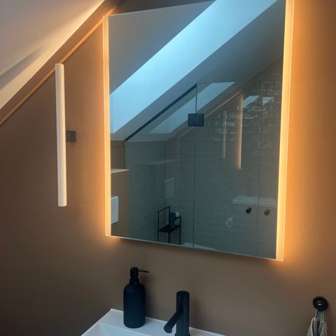 Speil til bad med lys, 60x75