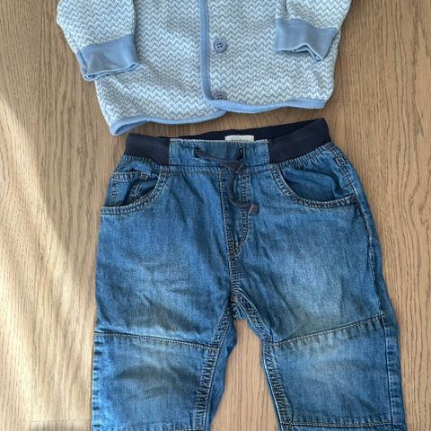 Cardigan (Joha) & jeans (Newbie) str 1,5 år