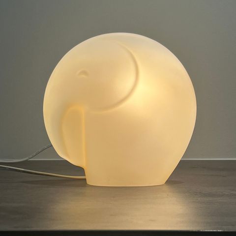 Retro Elefant-lampe i glass