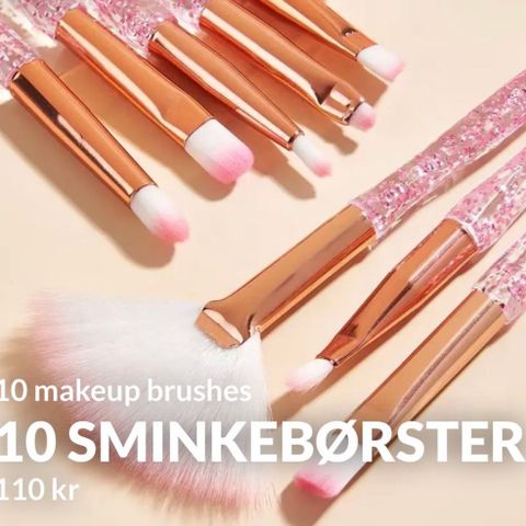 10 pk Sminkebørster