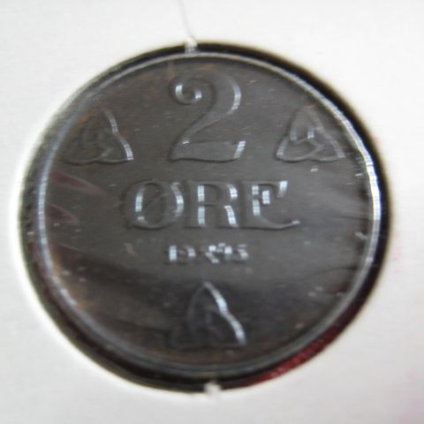 2 øre 1945  Jern kv 0