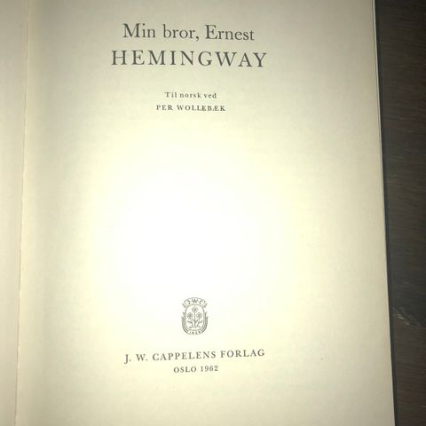 Min bror, Ernest Hemingway