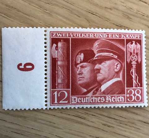 Andre verdenskrig Det Tyske riket Hitler og Mussolini Frimerke