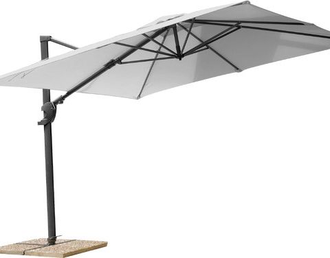 Solar Flex parasoll 300x300 cm inkl. 4 x 25kg parasollfoter og beskyttelsestrekk