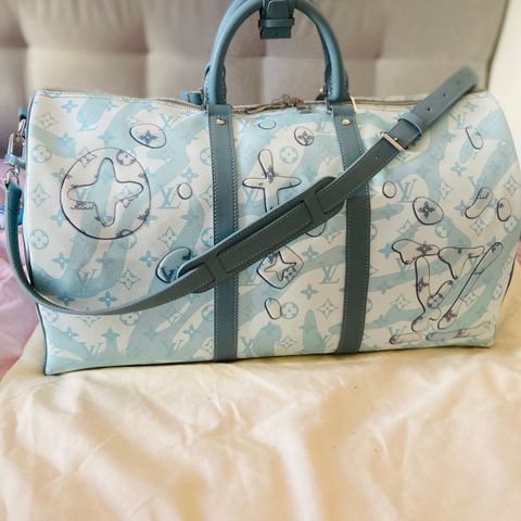 Louis Vuitton Keepall Bandouliere 50 Crystal Blue