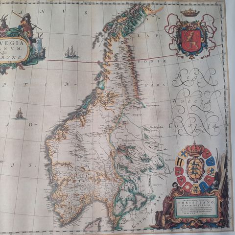 Reproduksjon av antikk Norges kart