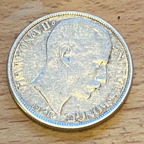 norsk 1 krone mynt sølv 1917