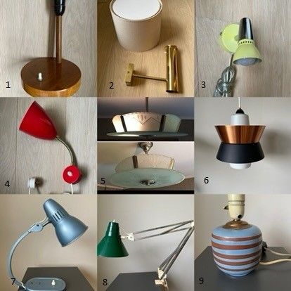 Diverse eldre lamper til salgs