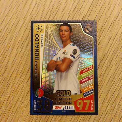 Cristiano Ronaldo Gold Limited Edition Real Madrid Topps Match Attax