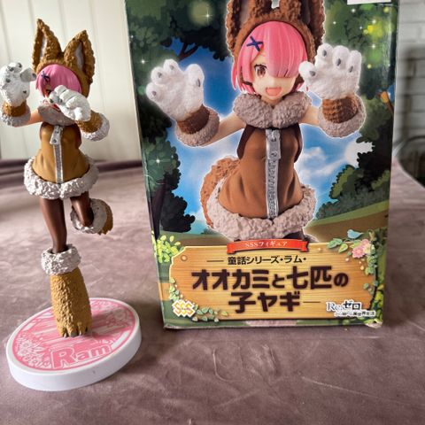 Re:Zero Ram figur - wolf ulv anime figur RESERVERT TIL 19. SEPT