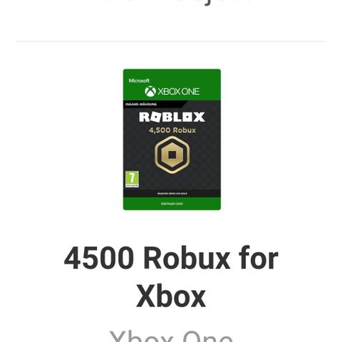 4500 Robux for Xbox