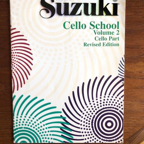 SUZUKI Cello opplæring, hefter 1, og 2, Suzuki Method International.