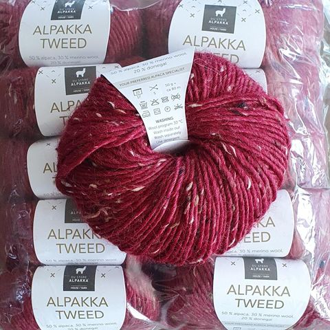 11 bunter Alpakka Tweed- rød - samme parti