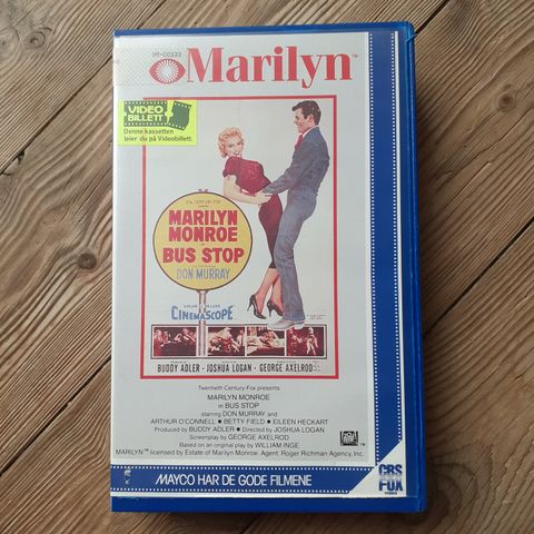 BUS STOP. MARILYN MONROE. MAYCO. NORSK BIG BOX VHS UTLEIEFILM.