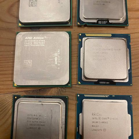 Prosessorer Core i3 AMD Athlon AMD Phenom Intel CELERON Intel PENTIUM