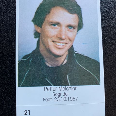 Petter Melchior Sogndal 1984 Fotballkort Fotballklistremerke sjeldent