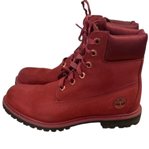 Strøkne burgunderrøde Timberland boots