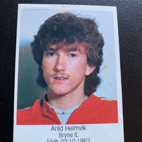 Arild Heimvik Bryne IL 1983 sjeldent fotballkort klistremerke