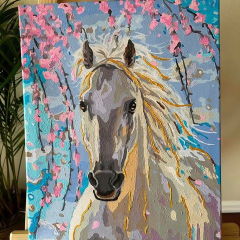 Hest maleri akryl paint