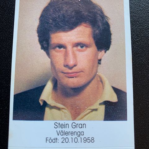 Stein Gran Vålerenga VIF Lyn 1983 sjeldent fotballkort klistremerke