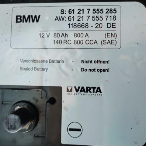 BMW 12V 80Ah 800A batteri