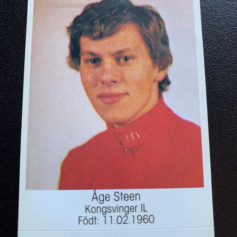 Åge Steen Kongsvinger IL Haugesund Norge 1983 sjeldent fotballkort klistremerke