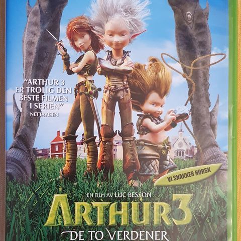 DVD "ARTHUR 3 - De To Verdener" 💥 Kjøp 4for100,-