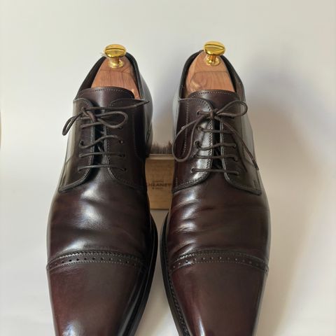 Santoni captoe Oxfords / 41,5 / mørkebrunt kalveskinn