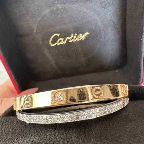 Cartier LOVE BRACLET m/ dobbel ring og diamanter