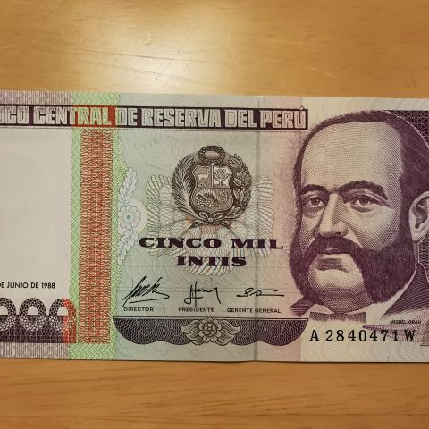 Peru 5000 intis, 1988, UNC