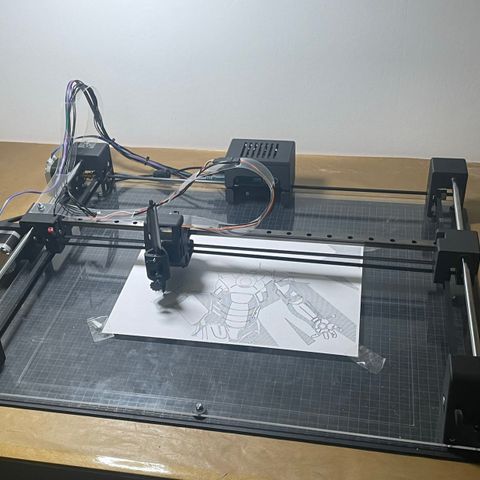 Simple CNC Pen Plotter (skrive/tegne maskin) for hobby bruk