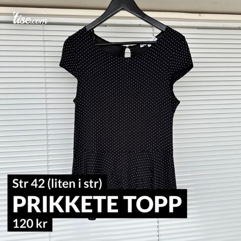 Prikkete pentopp fra New Look (str 42, men liten i str)