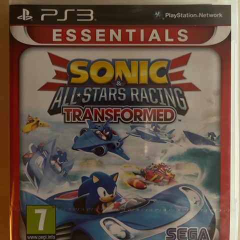 ps3 spill SONIC ALL-STARS RACING TRANSFORMED barn NY!