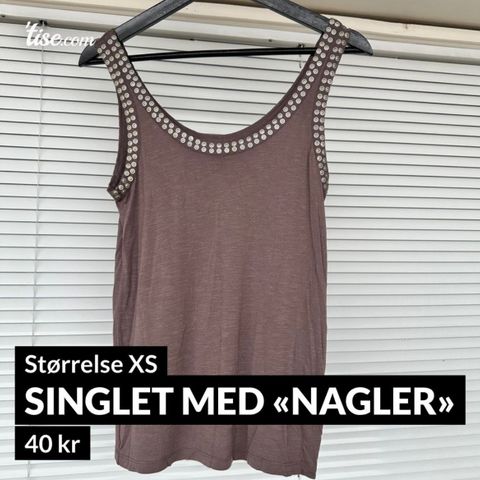 Singlet med «nagler» fra H&M (str XS)