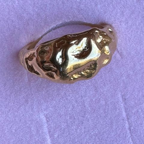 Gullforgylt sølvring fra Safira, størrelse 15 (ca 48)