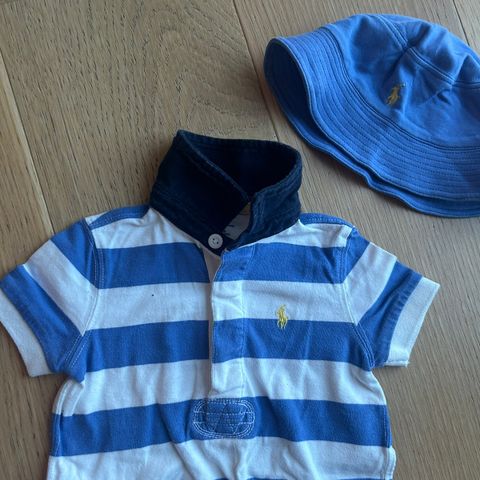 Sommerdrakt med solhatt str. 9 mnd fra Ralph Lauren