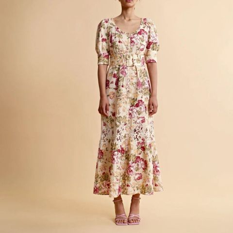 Bytimo Linen beltet maxi dress Peony