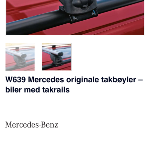 Mercedes originale takbøyler til 2019- Vito med takrails